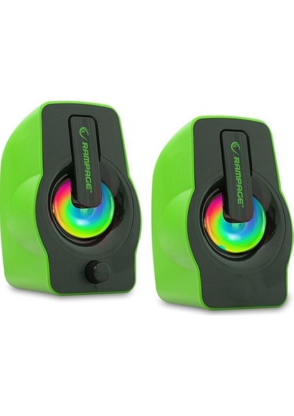 Rampage Rms-G7 Falsetto 2.0 6 Watt 50Hz-20KHz Yeşil Multimedia 5V USB Speaker