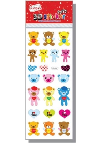 Sticker Ayıcık - 3 Adet