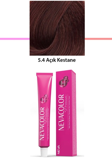 Premium 5.4 Açık Kestane - Kalıcı Krem Saç Boyası 50 G Tüp