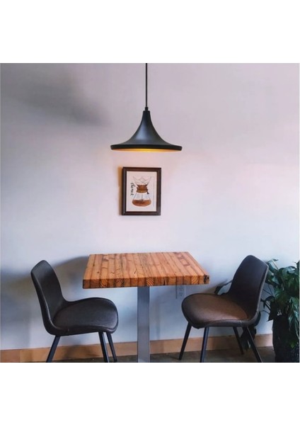 modern,rustik,vintage mutfak,oda,cafe,oteller için siyah 1xe27 metal sarkıt avize çap:36cm