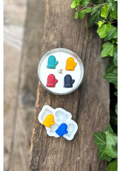 3D Eldiven Mini Dörtlü Mum Kalıbı ( Silikon )