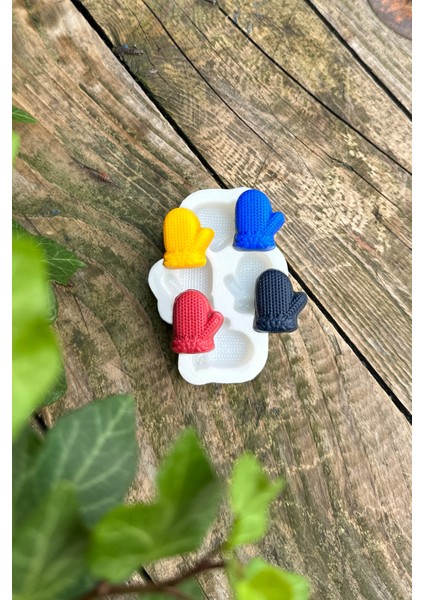 3D Eldiven Mini Dörtlü Mum Kalıbı ( Silikon ) modelleri