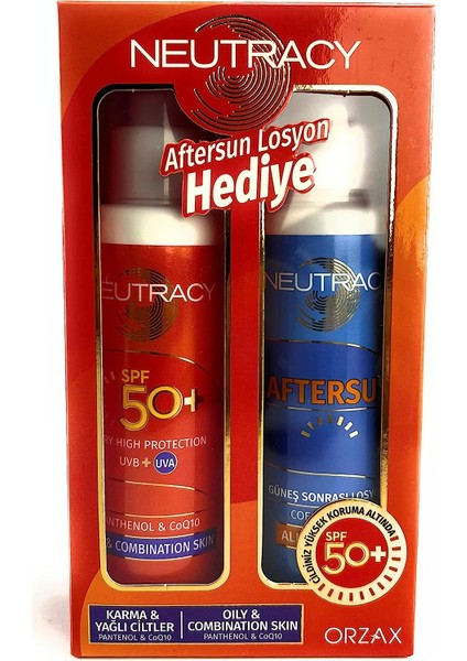 Neutracy Güneş Koruyucu Set Karma & Yağlı Ciltler Için - Güneş Kremi SPF50+ 150 ml + After Sun Losyon 150 ml
