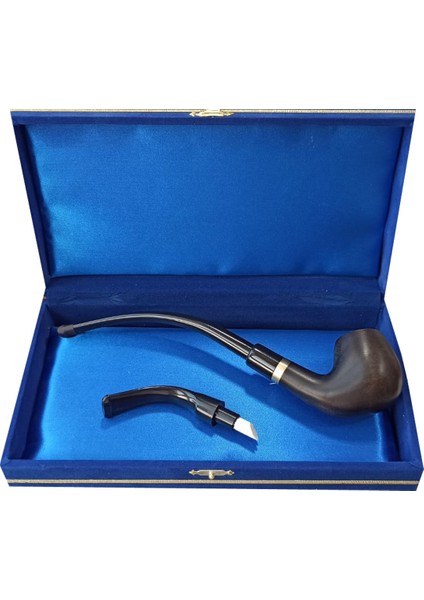 Uzun Kısa Sap Metal Veya 9 mm Filtre Bir Arada Siyah Gemici Pipo