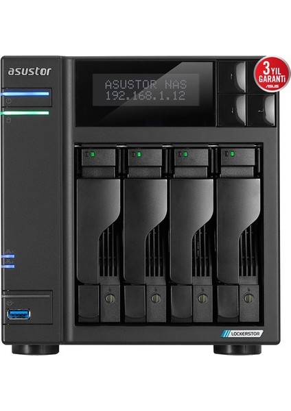 Asustor AS6704T Intel N5105 4 Yuvalı (4X22TB Desteği) 4gb DDR4(16GB Ram Desteği) M.2 X4 Pcıe X1 2.5gbe X2 USB 3.2 X3