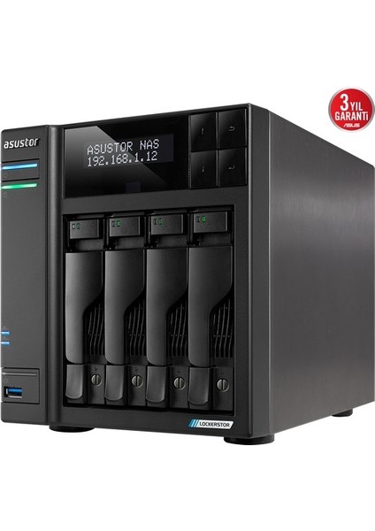 Asustor AS6704T Intel N5105 4 Yuvalı (4X22TB Desteği) 4gb DDR4(16GB Ram Desteği) M.2 X4 Pcıe X1 2.5gbe X2 USB 3.2 X3