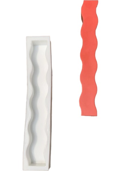 Dalgalı Uzun Mum Kalıbı ( Silikon )