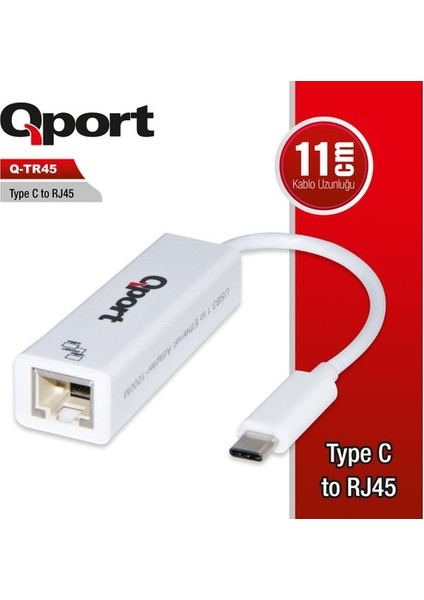 Qport Q-TR45 Type-C To RJ45(GIGABIT)NETWORK Dönüştürücü
