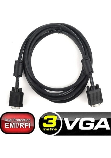 Dark 3m, Ferrit Core Emı/rfı Filtreli, 8mm Çaplı, VGA Monitör Kablosu (Asılabilir) (DK-CB-VGAL300) fiyatları