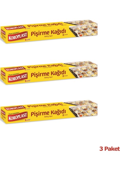 Yağlı Fırın Tepsi Pişirme Kızartma Kağıdı - Kesimsiz - 8 Metre - 3 Kutu fiyatları