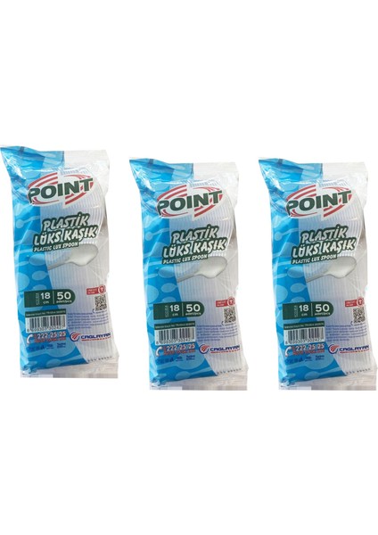 Plastik Lüx Şeffaf Kaşık - 18 Cm. - 3.2 Gr. - 50 Adetlik 3 Paket