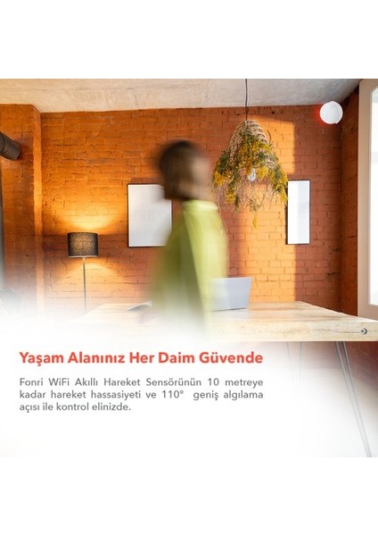 Fonri Akıllı Kablosuz Hareket Sensörü, Google Asistan Destekli, Wifi, Uzaktan Kontrol, Tuya Destekli