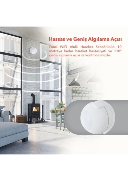 Fonri Akıllı Kablosuz Hareket Sensörü, Google Asistan Destekli, Wifi, Uzaktan Kontrol, Tuya Destekli