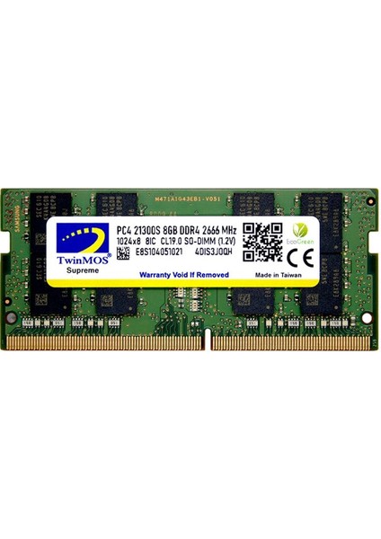 Twınmos 8gb 2666MHZ Ddr4 Notebook Ram MDD48GB2666N