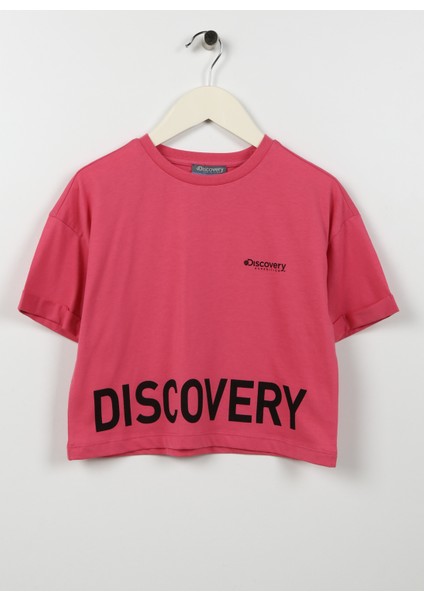 Baskılı Pembe Kız Çocuk T-Shirt Oves Gırl