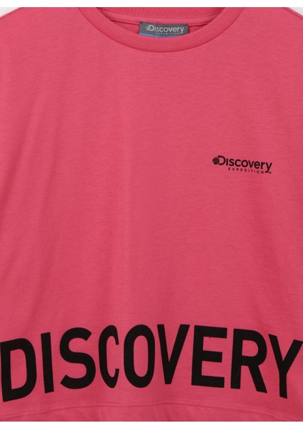 Baskılı Pembe Kız Çocuk T-Shirt Oves Gırl