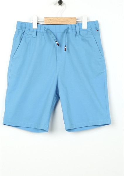 Normal Bel Normal Mavi Erkek Çocuk Şort Poplın Shorts