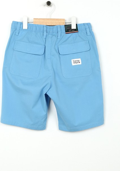Normal Bel Normal Mavi Erkek Çocuk Şort Poplın Shorts