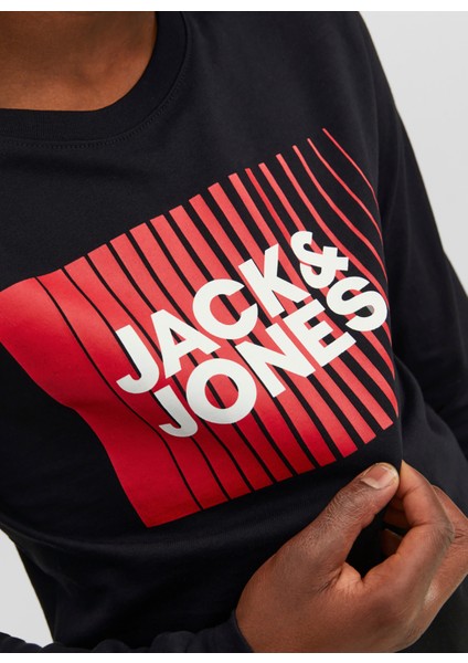 Baskılı Siyah Erkek Çocuk T-Shirt Jjecorp Logo Tee Play Ls O-Neck Noo fiyatları