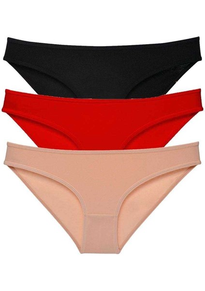 3 Adet Süper Eko Set Likralı Kadın Slip Külot 539 S/m Beyaz