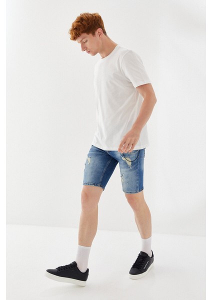 Subliminal Ny City Baskılı Bisiklet Yaka Regular Fit Tişört Ekru