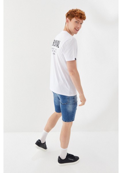 Subliminal Ny City Baskılı Bisiklet Yaka Regular Fit Tişört Beyaz fırsatları