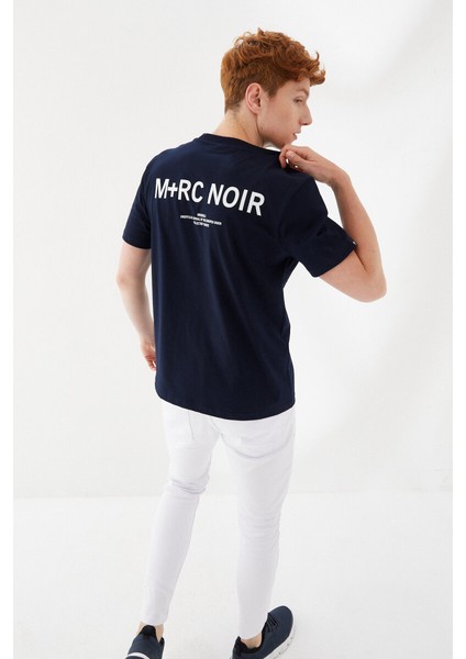 Göğüs Andmen Sırtı M+Rc Noir Baskılı Bisiklet Yaka Regular Fit Tişört Lacivert fırsatları