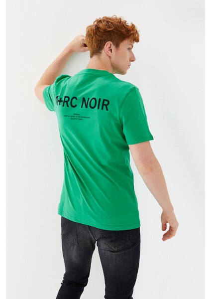 Göğüs Andmen Sırtı M+Rc Noir Baskılı Bisiklet Yaka Regular Fit Tişört Benetton Yeşili fırsatları