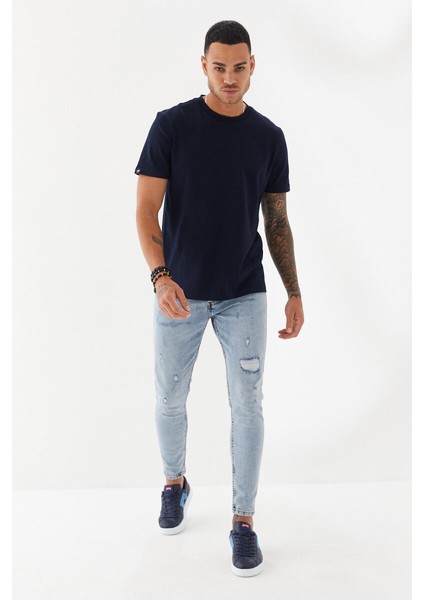 Subliminal Ny City Baskılı Bisiklet Yaka Regular Fit Tişört Lacivert fiyatları