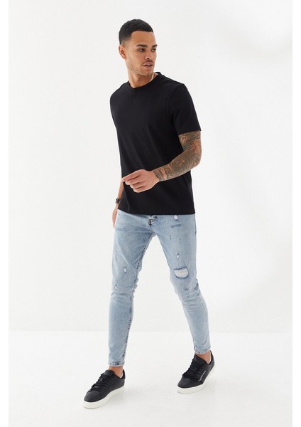 Attitude Motivated Baskılı Bisiklet Yaka Regular Fit Tişört Siyah fiyatları