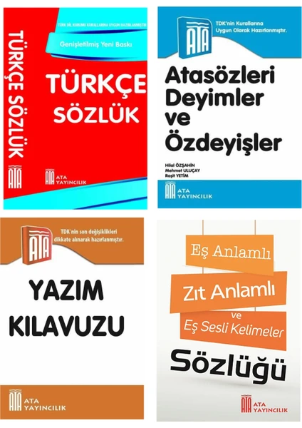 Ata Yayıncılık Türkçe Sözlük-Atasözleri-Yazım Kılavuzu-Eş Anlamlı,Zıt Anlamlı Ve Eş Sesli Kelimeler Sözlüğü