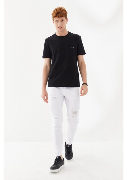 Göğüs Andmen Sırtı M+Rc Noir Baskılı Bisiklet Yaka Regular Fit Tişört Siyah fiyatları
