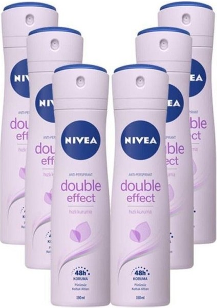 Kadın Deodorant Double Effect Mor Düşler 150 ml - 6'lı Paket