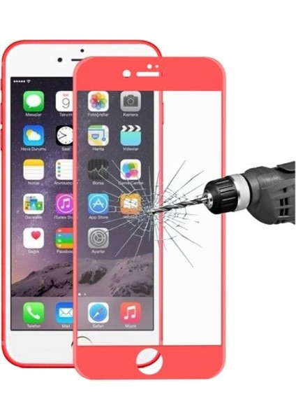 Iphone 6 3D Full Cover Kırılmaz Ekran Cam - Kırmızı