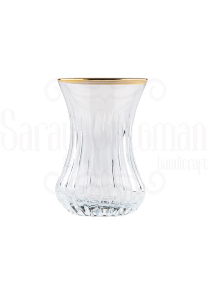 Bardak Çay Bardağı Çay Seti Çay Takımı Lux Dik Kesme Ince Belli Çay Bardak Seti Altın