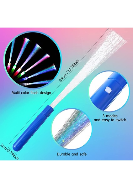 4 Adet Parti Işıkları Renkli Pilli LED Işık LED Işıklı Çubuk Fiber Optik Çubuk Püsküllü Işıklı Çubuk modelleri