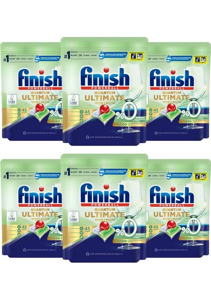 Finish Quantum Ultimate Bulaşık Makinesi Deterjanı Tabl (6 x 45 Kapsül)