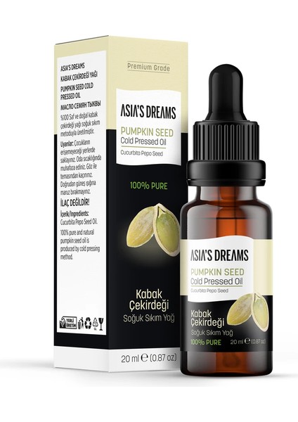 Asia's Dreams Kabak Çekirdeği Soğuk Sıkım Yağ 20 ml