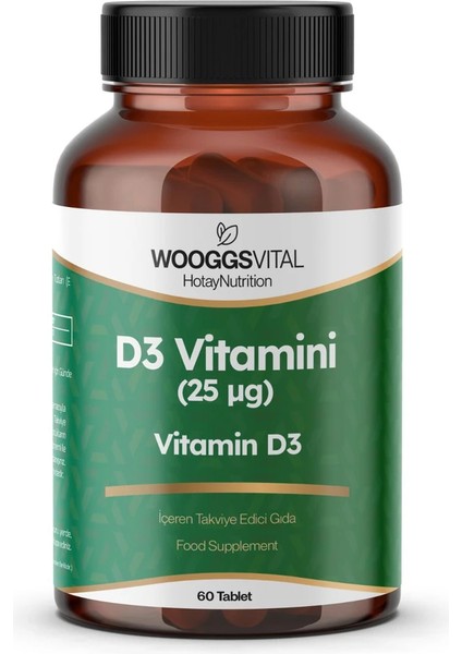 Vitamin D3 Takviye Edici Gıda 60 Tablet