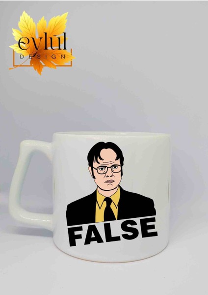 The Office Dwight Schrute False Baskılı Lüks Seramik Kupa Bardak Hediye Çay-Kahve Bardağı