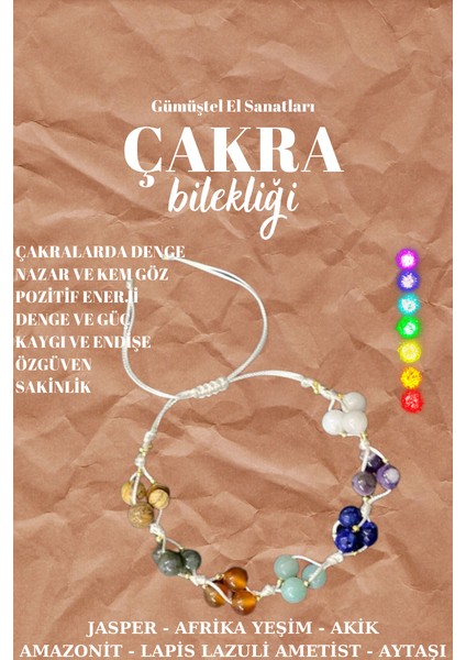 Çakra Bilekliği Makrome Kapama %100 El Işçiliği