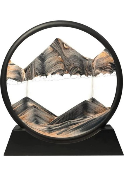 Hareketli Kum Sanatı Resim Sandscapes Yuvarlak Cam 3D Derin Deniz Kumu 17*15 cm