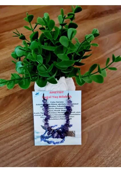 Doğal Kırık Taş Ametist Taşı Bileklik Asansörlü Kilit Sistemi fırsatları