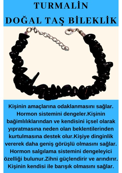 Siyah Turmalin Doğal Taş Bileklik Aaa Kalite