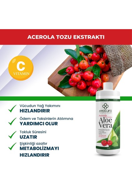 Aloe Vera & Acerola Konsantre İçecek 500 ml fiyatları