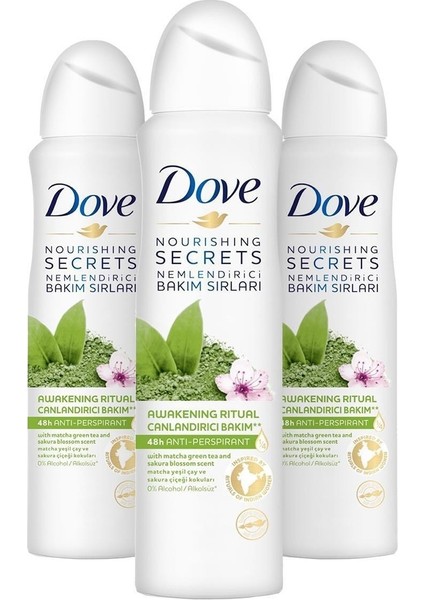 Kadın Canlandırıcı Bakım Deodorant Matcha 150 ml - 3'lü Paket