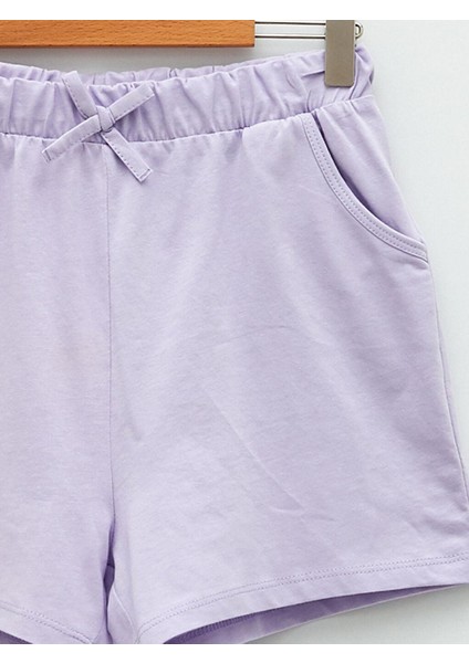 Kids Beli Lastikli Basic Pamuklu Kız Çocuk Şort