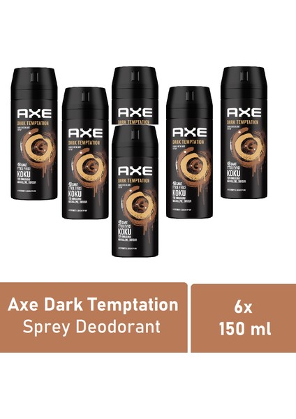 Men Deodorant Dark Temptation 150 ml - 6'lı Paket