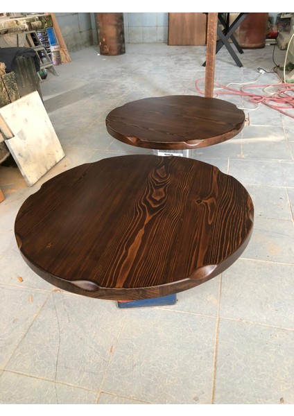 Yuvarlak Kütük Masa Üstü Modeli 80.cm Çap