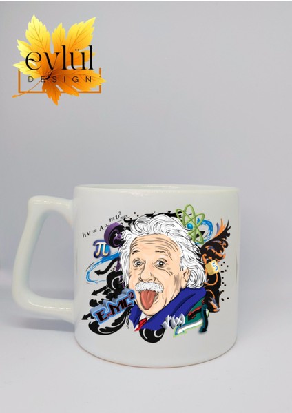 Einstein Temalı Özel Tasarım Baskılı Lüks Seramik Kupa Bardak